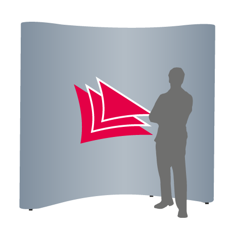 Pop-Up Faltwand | 3 x 3 Felder gebogen | einseitig bedruckt