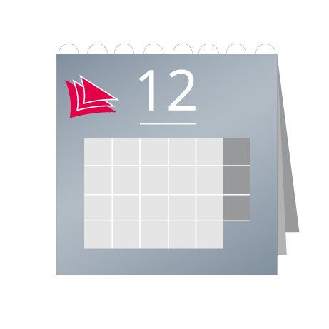 12 Blatt Wandkalender mit Deckblatt
