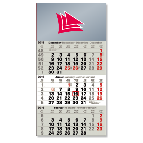 3-Monatskalender für das Folgejahr