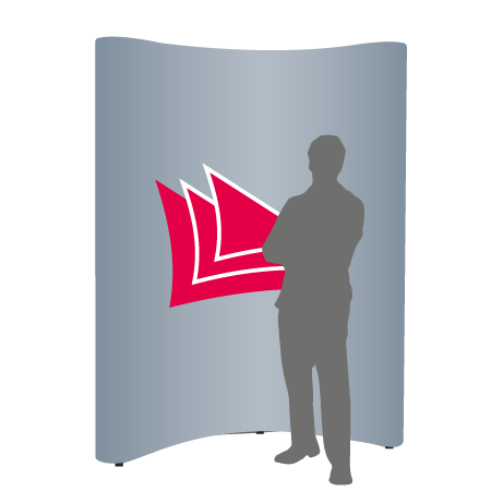 Pop-Up Faltwand | 2 x 3 Felder gebogen | einseitig bedruckt