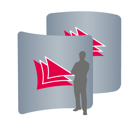 Textilwand ALU | 240er gebogen | beidseitig bedruckt