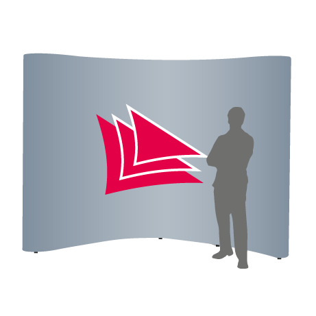 Pop-Up Faltwand | 4 x 3 Felder gebogen | einseitig bedruckt