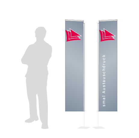 Beachflag Rechteck Austauschdruck | Small (200 cm) | beidseitig bedruckt